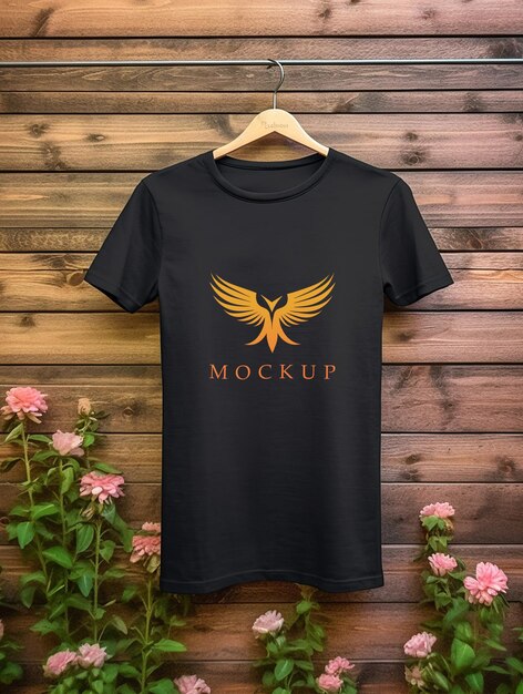 Black T-Shirt Mockup PSD – Download Free Stock Photo