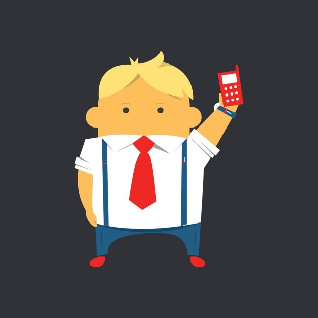 Flat Man with Mobile Phone – Free Stock Photo for Download