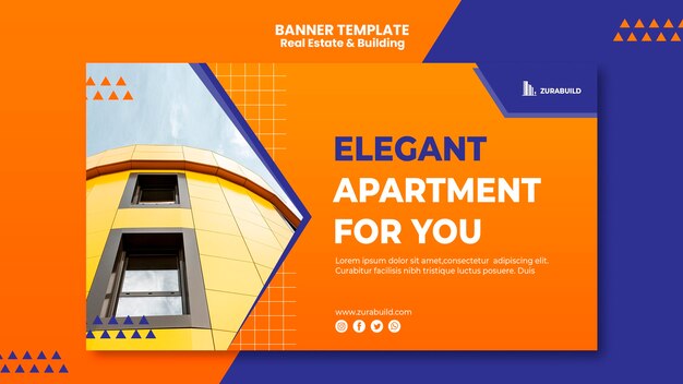 Real Estate and Building Banner Template – Free Download