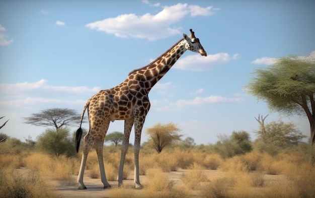 A Giraffe on a Savannah Background – Safari Animal National Park Free Stock Photo, Download Free Stock Photo