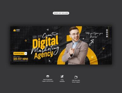 Corporate Facebook Cover Template for Digital Marketing Agencies – Free Download