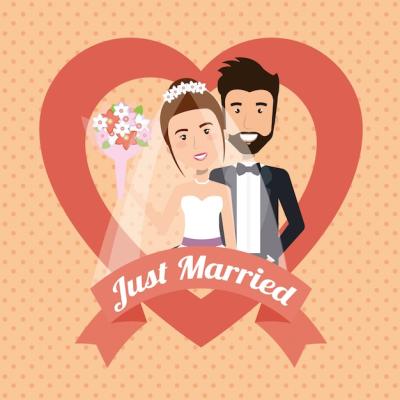 Just Married Couple Heart Avatars – Free Stock Photo for Download