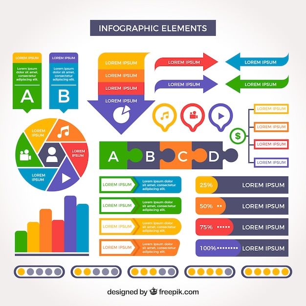 Useful Infographic Elements in Colorful Assortment – Free to Download