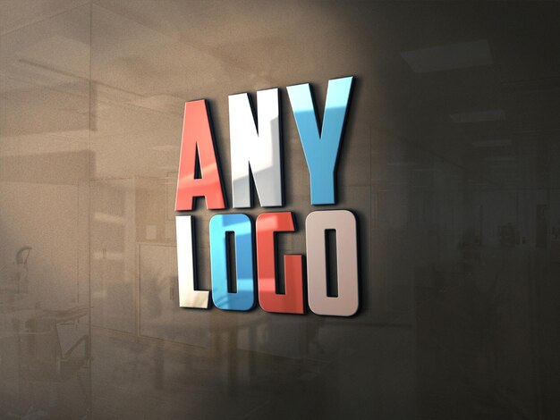 Glossy Office Wall Mockup and Demand Logo Mockup – Free Download