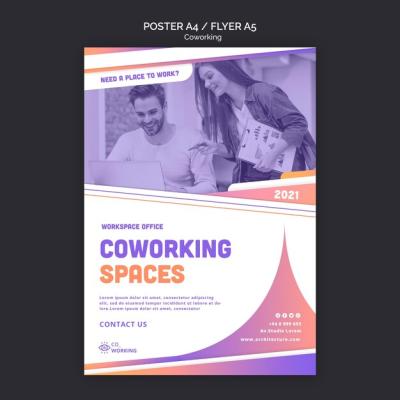 Flyer Template for Coworking Space – Free to Download