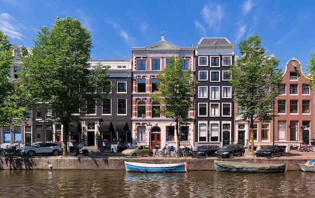 Typical Old Houses of Amsterdam Under Blue Sky – Free Stock Photo Download