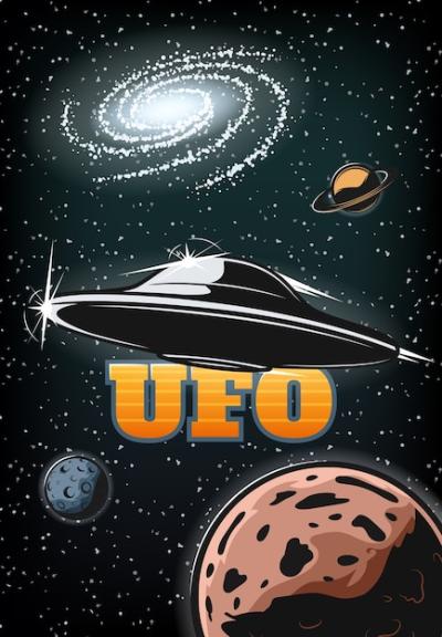 Vintage Colorful UFO Poster – Free Download, Free Stock Photo