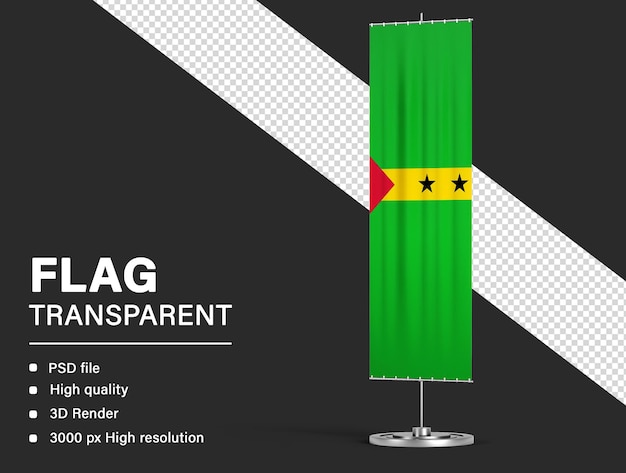 Sao Tome and Principe Flag Banner Design on Transparent Background – Free Download