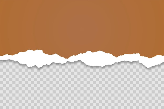 Brown Torn Paper Edge Template – Ripped Horizontal Strips with Shadows, Free to Download