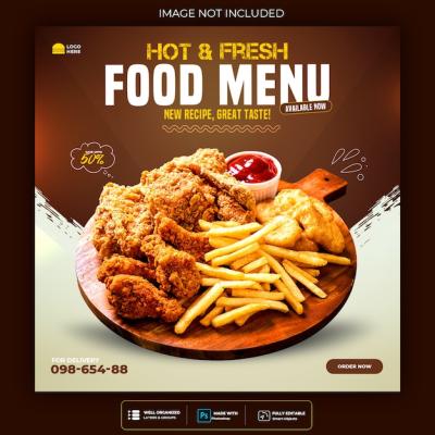 Food Social Media Promotion and Banner Post Design Template – Free Download