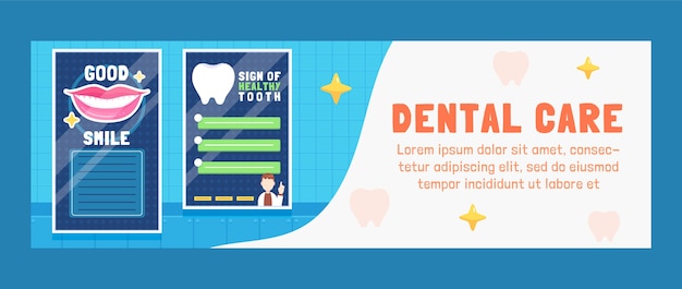 Hand Drawn Flat Design Dental Clinic Template – Free Download