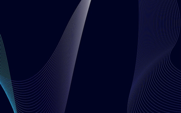 Abstract Blue Gradient Color Technology Line Wave Background – Free Download