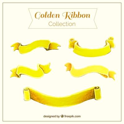 Golden Ribbon Designs for Your Projects – Free Download