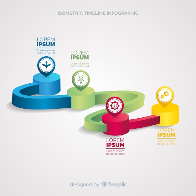 Isometric Timeline Infographic – Free Download