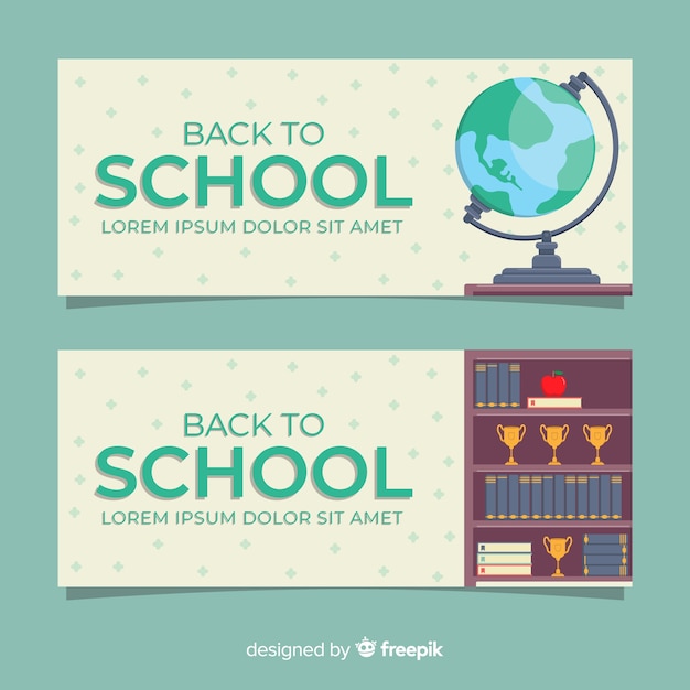 Flat Back to School Banners – Download Free Stock Photos