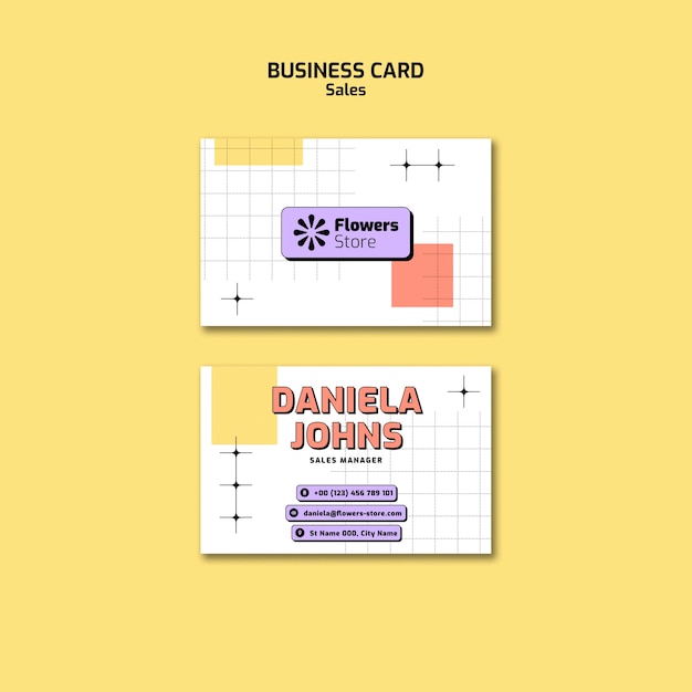 Hand Drawn Sales Business Card Template – Download Free Stock Photo