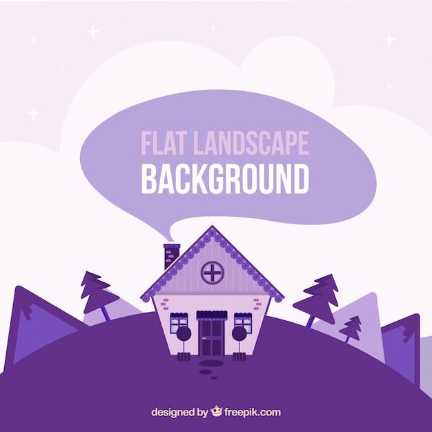 Stunning Landscape Background Featuring a Purple House – Free Download