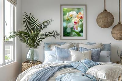 Modern Bedroom Interior Design with Cozy Bedding, Plants, and Minimalist Art – Free Download