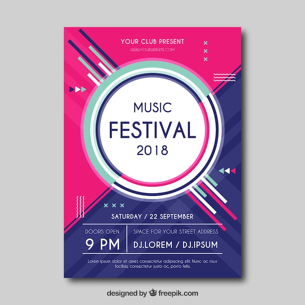 Abstract Music Festival Flyer Design – Free Download