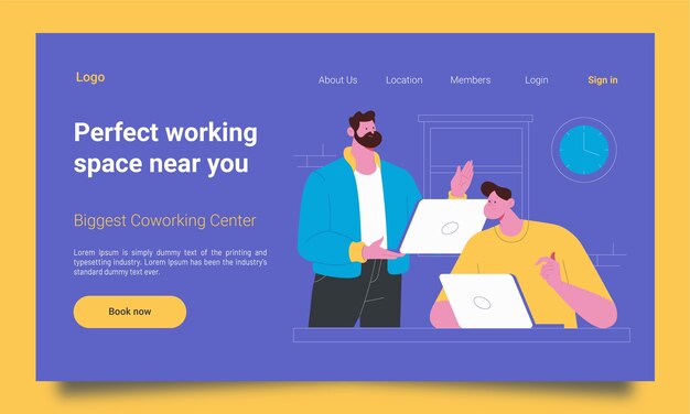 Flat Design Coworking Template – Free Stock Photo Download