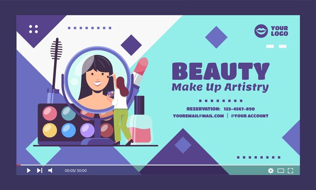 Flat Minimal Makeup Artist YouTube Thumbnail – Free Download