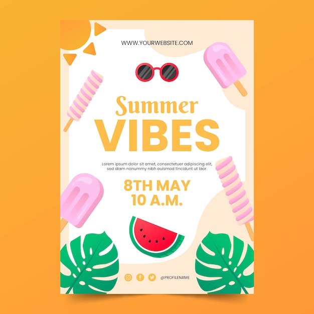 Hand Drawn Summer Poster Design – Free Stock Photo for Download