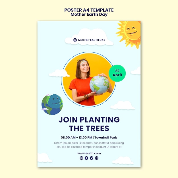 Mother Earth Day Poster Template – Free Download