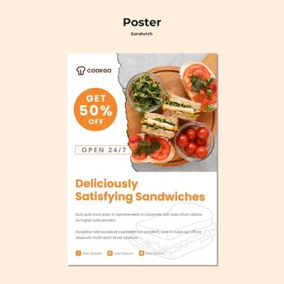 Editable Sandwich Concept Poster Template – Free Download