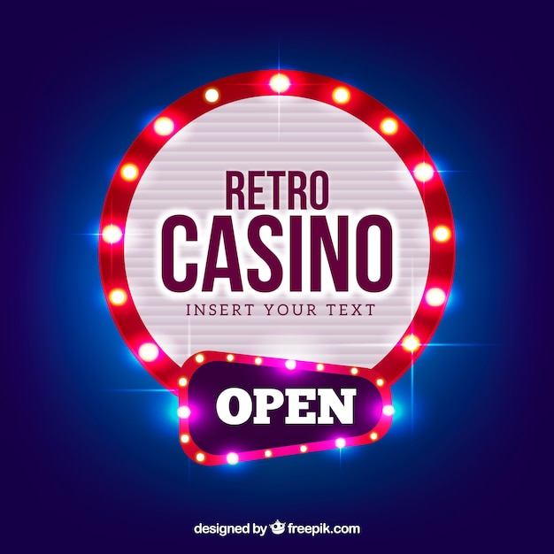 Round Light Casino Sign Background – Free Download