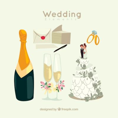 Wedding Elements and Champagne – Free Stock Photo