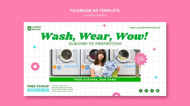 Professional Laundry Service Facebook Template – Free Download