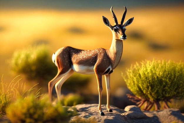 A graceful antelope prances across sunscorched plains, embodying the spirit of summer – Free Stock Photo Download