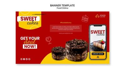 Food Online Concept Banner Mock-Up – Free Download Free Stock Photo