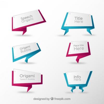 Geometric Origami Speech Bubbles – Download Free Stock Photo