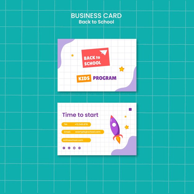 Back to School Business Card – Free Download