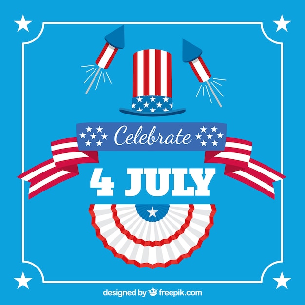 Celebrating American Independence Day with Flat Design – Free Download