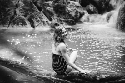 Stunning Woman by a Waterfall – Free Download