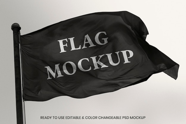 Waving Flag PSD Mockup for Your Creative Projects – Download Free Stock Photo