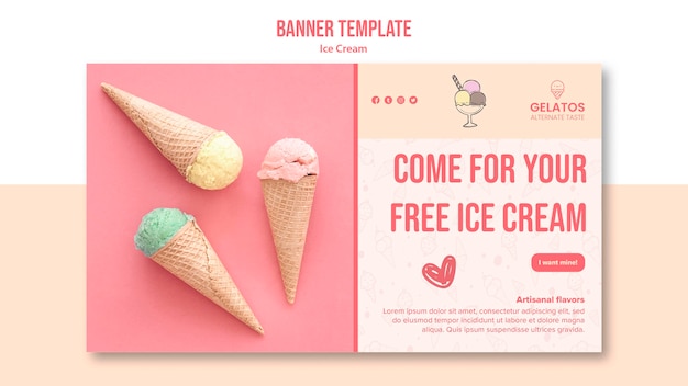 Ice Cream Promotion Banner Template – Free Download