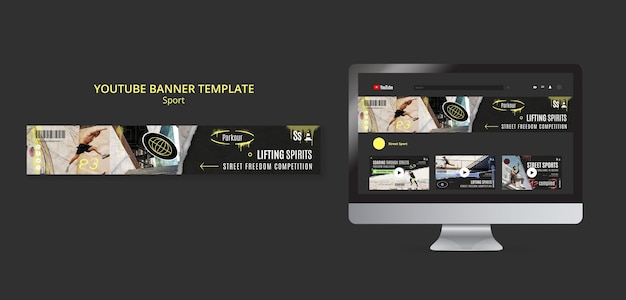 Fitness Training YouTube Banner Template – Free Download