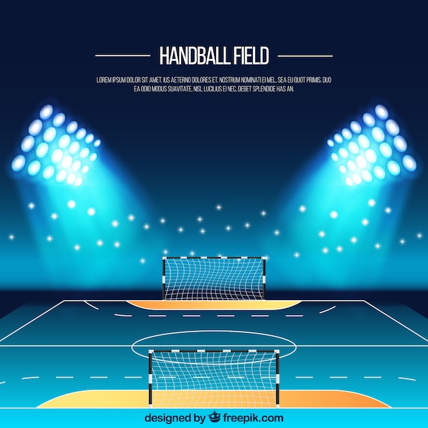 Realistic Handball Field Background – Free Download