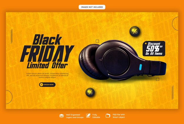 Black Friday Super Sale Web Banner Template – Free Download