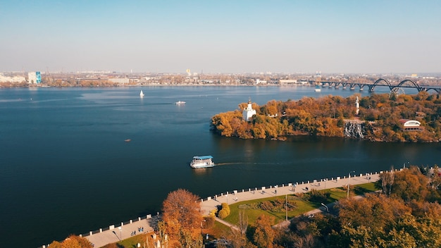 Pedestrian Bridge in Kiev Across the River – Free Stock Photo for Download