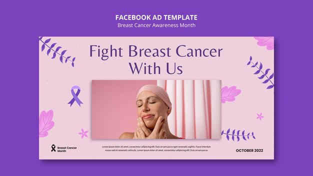 Social Media Promo Template for Breast Cancer Awareness Month – Download Free Stock Photo