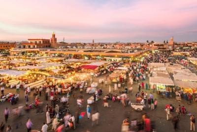 High Angle View of City at Sunset – Free to Download