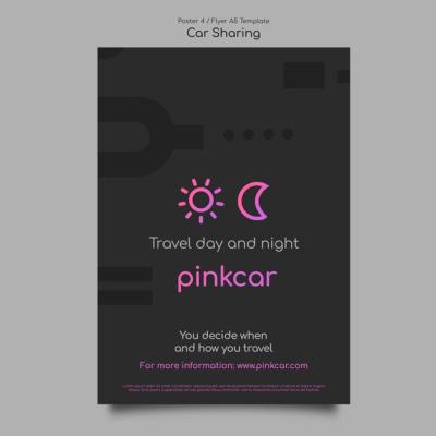 Gradient Car Sharing Poster Template – Free Download