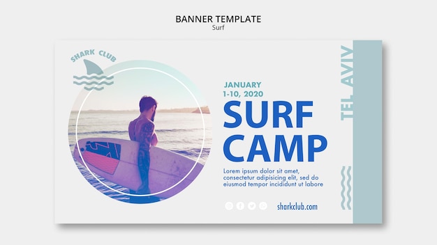 Surf Banner Template for Stunning Design – Free Download