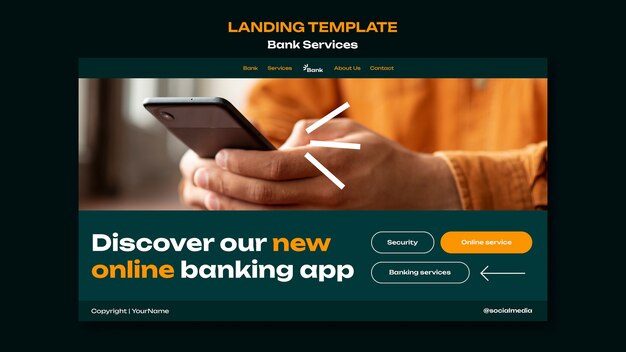 Bank Services Landing Page Template – Download Free Stock Photo