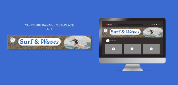 Surfing Hobby YouTube Banner Template – Free Download