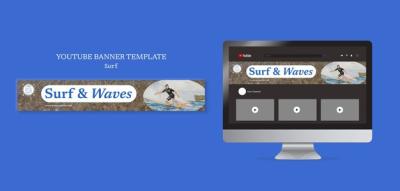 Surfing Hobby YouTube Banner Template – Free Download